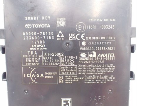 LEXUS NX 450 h+ OD 2021 MODUŁ SMART KEY DENSO 89990-78130 - JAK NOWY EUROPA