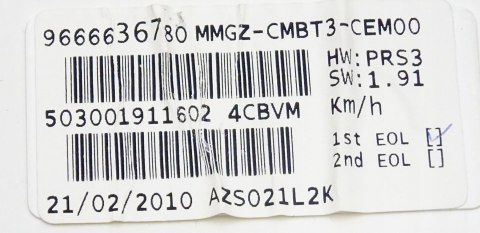 PEUGEOT 206 PLUS + LICZNIK ZEGARY 9666636780